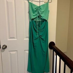 Sammy Jones Ruched Midi Dress - Green